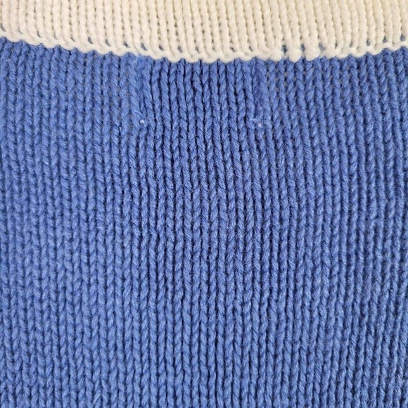 Holiday Editions Sweater Vest Women's Christmas Grandma Size L Blue White Cotton - Picture 6 of 8